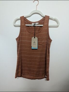 Prana Rust Striped Tank with Pocket